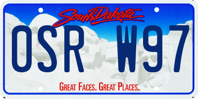 SD license plate 0SRW97
