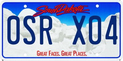 SD license plate 0SRX04