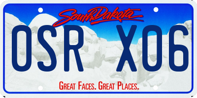SD license plate 0SRX06