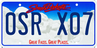 SD license plate 0SRX07