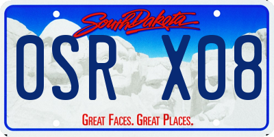 SD license plate 0SRX08