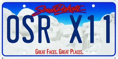 SD license plate 0SRX11