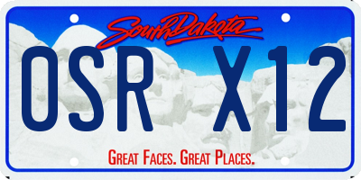SD license plate 0SRX12