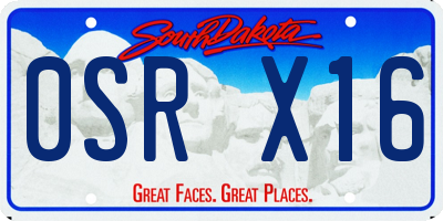 SD license plate 0SRX16
