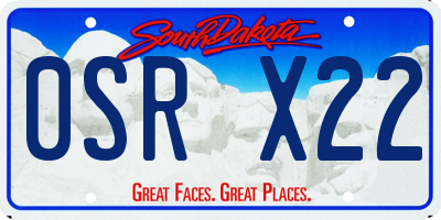 SD license plate 0SRX22