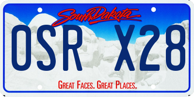 SD license plate 0SRX28
