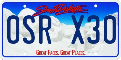 SD license plate 0SRX30
