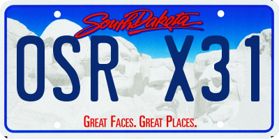 SD license plate 0SRX31