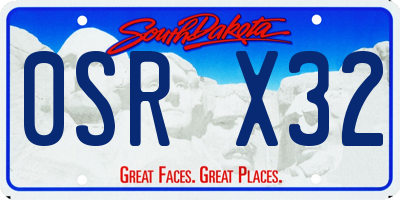 SD license plate 0SRX32