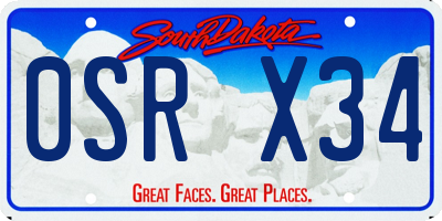 SD license plate 0SRX34