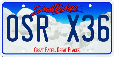 SD license plate 0SRX36