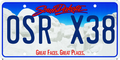 SD license plate 0SRX38