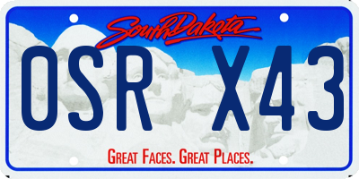 SD license plate 0SRX43