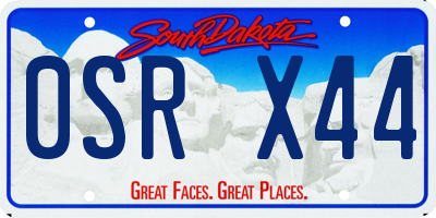 SD license plate 0SRX44
