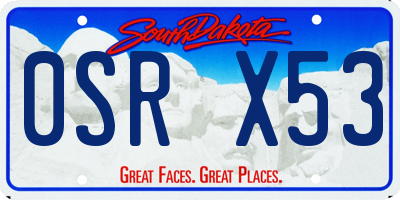SD license plate 0SRX53