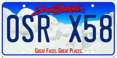 SD license plate 0SRX58