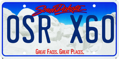 SD license plate 0SRX60