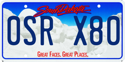 SD license plate 0SRX80