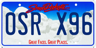SD license plate 0SRX96