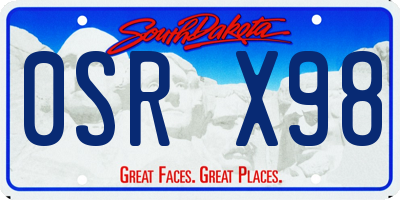 SD license plate 0SRX98