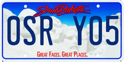 SD license plate 0SRY05