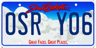 SD license plate 0SRY06