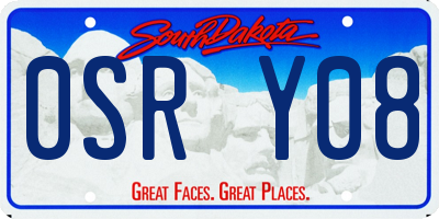 SD license plate 0SRY08