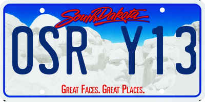 SD license plate 0SRY13
