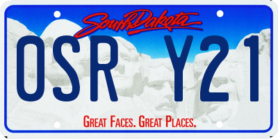 SD license plate 0SRY21