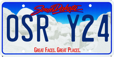 SD license plate 0SRY24