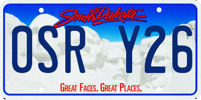 SD license plate 0SRY26
