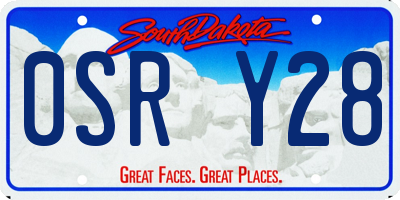 SD license plate 0SRY28
