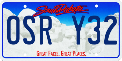 SD license plate 0SRY32