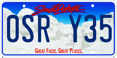 SD license plate 0SRY35