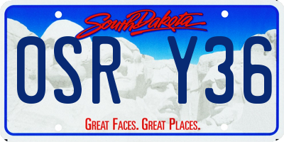 SD license plate 0SRY36
