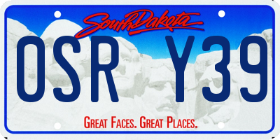 SD license plate 0SRY39