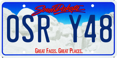 SD license plate 0SRY48