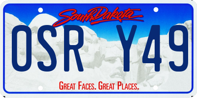 SD license plate 0SRY49