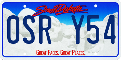 SD license plate 0SRY54