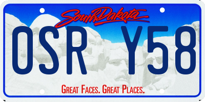 SD license plate 0SRY58