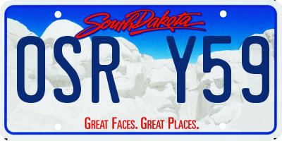 SD license plate 0SRY59