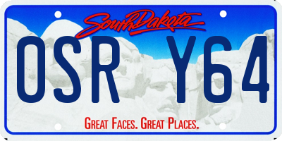 SD license plate 0SRY64
