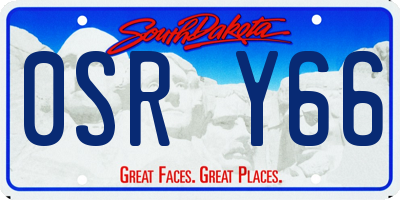 SD license plate 0SRY66