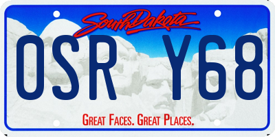 SD license plate 0SRY68