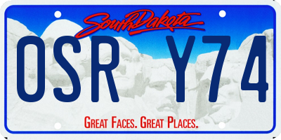 SD license plate 0SRY74
