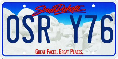 SD license plate 0SRY76