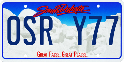 SD license plate 0SRY77