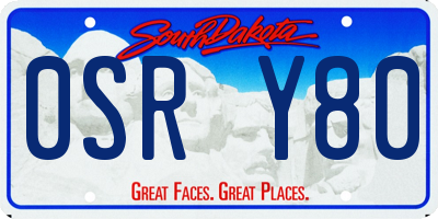SD license plate 0SRY80