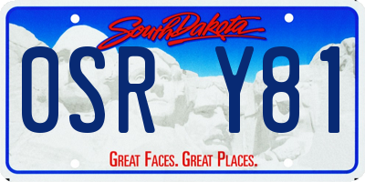 SD license plate 0SRY81