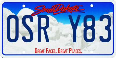 SD license plate 0SRY83